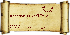 Korcsok Lukrécia névjegykártya